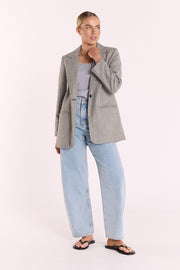 Rhodes Blazer - Black Herringbone
