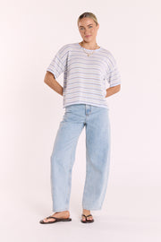 PRE-ORDER Evie Knitted Top - Blue Stripe