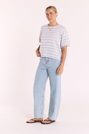 PRE-ORDER Evie Knitted Top - Blue Stripe