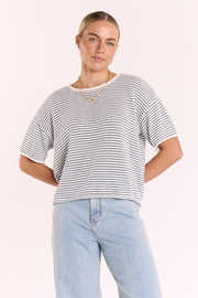 Evie Knitted Top - Navy Stripe