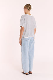 Evie Knitted Top - Navy Stripe