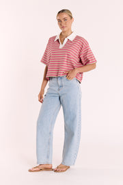 Finn Rugby Tee - Pink Beige Stripe