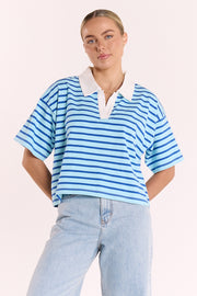 Finn Rugby Tee - Blue Stripe