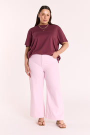 Cassie Cropped Leg Jean - Pink