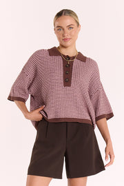 Hunter Top - Chocolate Pink Stripe