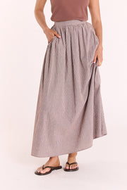 Lottie Skirt - Chocolate Gingham