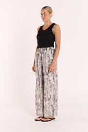 Elisha Pant - Black Snakeskin