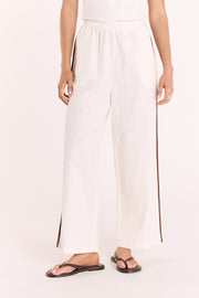 Marley Cropped Pant - Chocolate Stripe