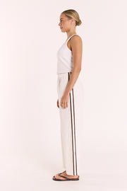 Marley Cropped Pant - Chocolate Stripe