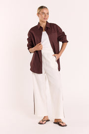 Marley Cropped Pant - Chocolate Stripe