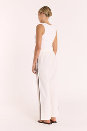 Marley Cropped Pant - Chocolate Stripe