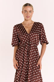 Jackie Dress - Choc Cream Spot
