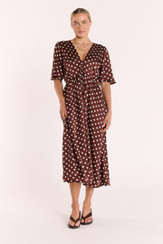 Jackie Dress - Choc Cream Spot