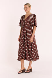 Jackie Dress - Choc Cream Spot