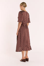 Jackie Dress - Choc Cream Spot