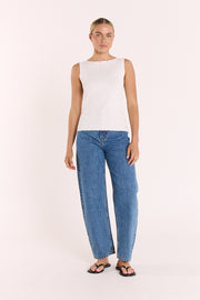Lilly Boat Neck Tank - White