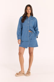 Violet Wrap Skirt - Amalfi Blue