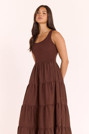 Juliette Tiered Dress - Chocolate