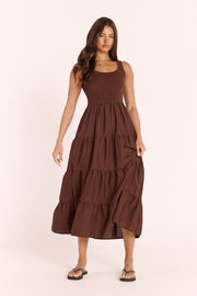 Juliette Tiered Dress - Chocolate