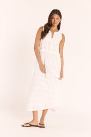 Katie Broderie Dress - White