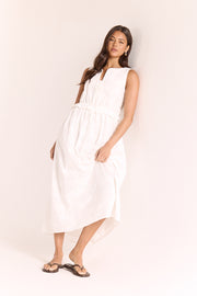 Katie Broderie Dress - White