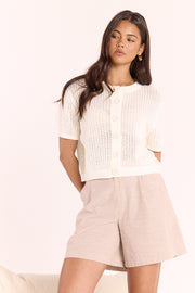 Elsie Crochet Top - Ivory