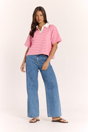 Finn Rugby Tee - Pink Blush Stripe