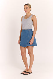 Violet Wrap Skirt - Amalfi Blue
