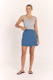Violet Wrap Skirt - Amalfi Blue
