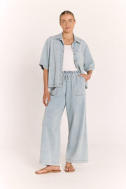 Arlo Cropped Shirt - Summer Blue