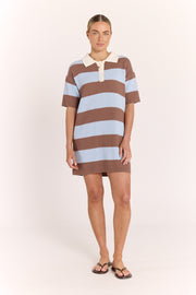 Bree Knitted Dress - Blue Cocoa Stripe