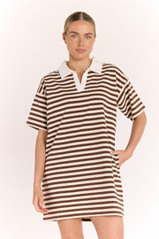 Finn Rugby Dress - Chocolate Stripe