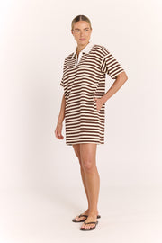 Finn Rugby Dress - Chocolate Stripe