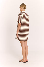Finn Rugby Dress - Chocolate Stripe