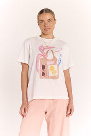 Summer Tote Graphic Tee - White