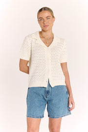 Sunny Crochet Shirt - Ivory