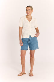 Sunny Crochet Shirt - Ivory