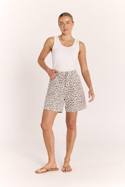Grace Denim Short - Leopard