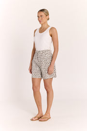Grace Denim Short - Leopard