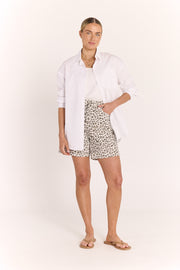 Grace Denim Short - Leopard