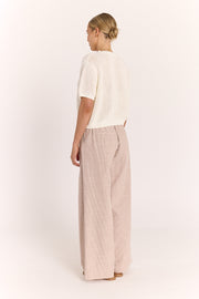 Tilly Pant - Mocha Pinstripe