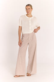 Tilly Pant - Mocha Pinstripe