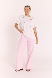 Coastal Embroidered Tee - White