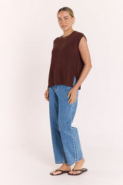 Jasper Knitted Tank - Chocolate