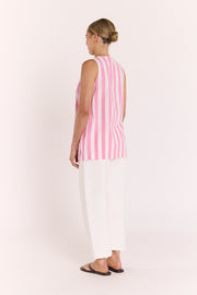 Leah Top - Pink Stripe