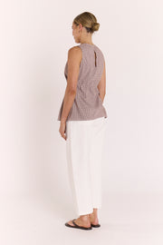 Lottie Top - Chocolate Gingham