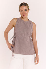 Lottie Top - Chocolate Gingham