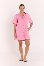 Arlo Shirt Dress - Pink