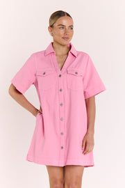 Arlo Shirt Dress - Pink
