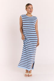 Jasper Knitted Dress - Blue Chocolate Stripe